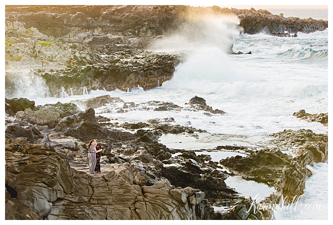 Maui couples portrait cliff side