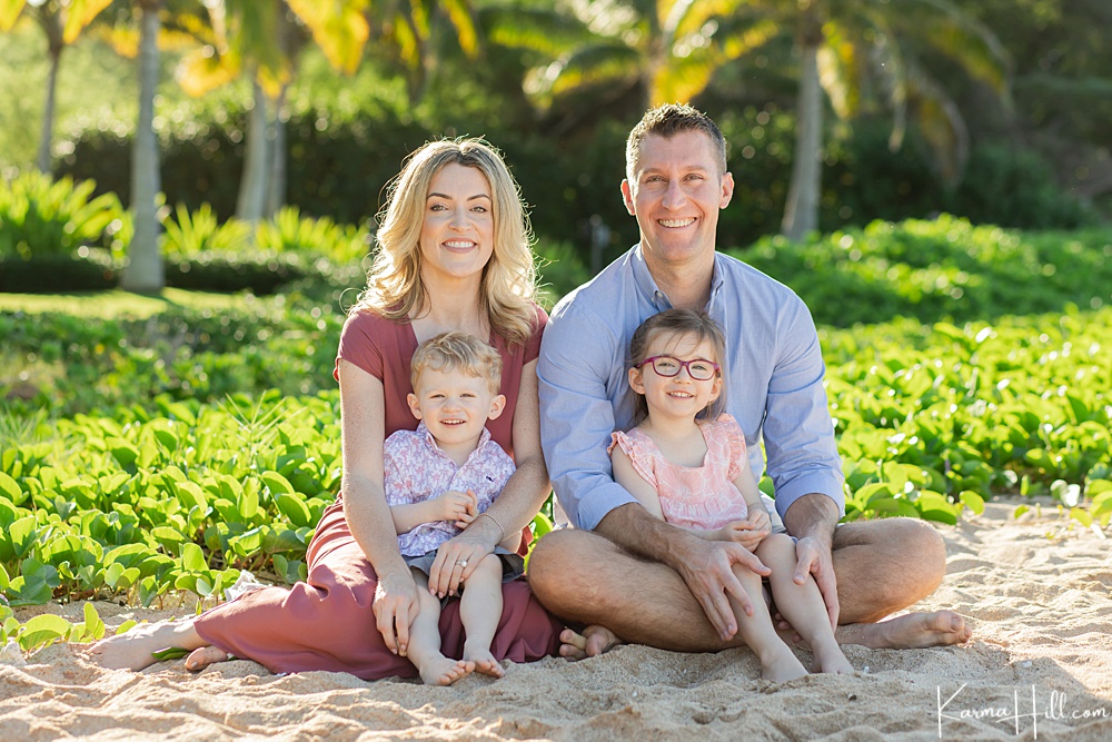 family portrait in Maui Hawaii