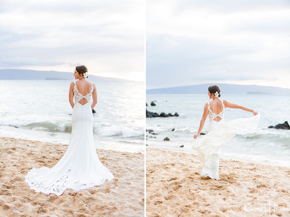 Maui Wedding Photography - Bride dress