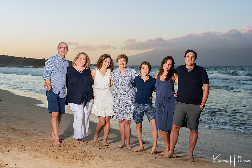 Hawaii Family Portraits on the Beach