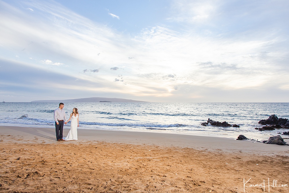 Maui elopement photography - sunset - wailea - pictures - beach - packages - wedding
