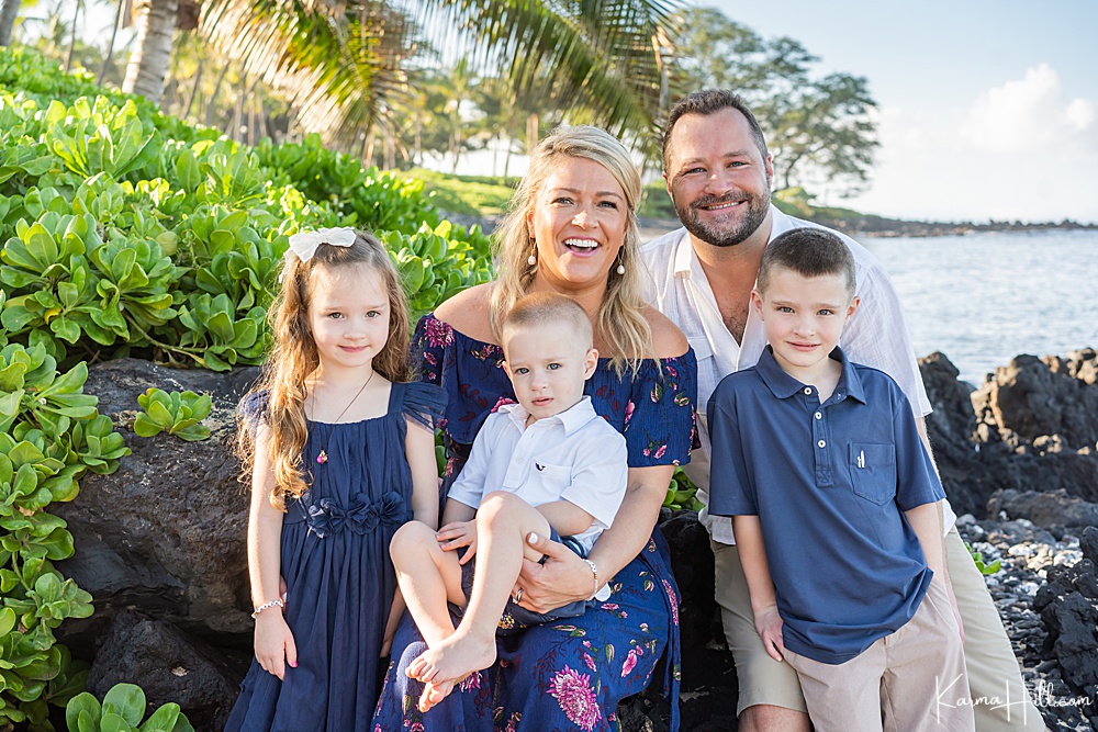 family on Maui beach 