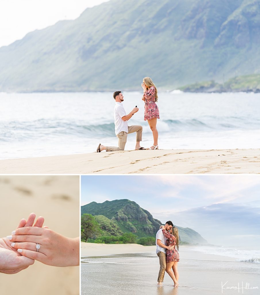 engaged on Oahu - best photographers for surprise proposals