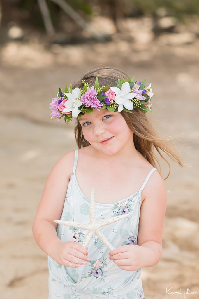 Maui portraits - Little girl - flower crown