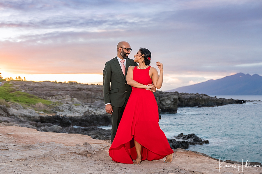 cliffside wedding in Maui, Hawaii