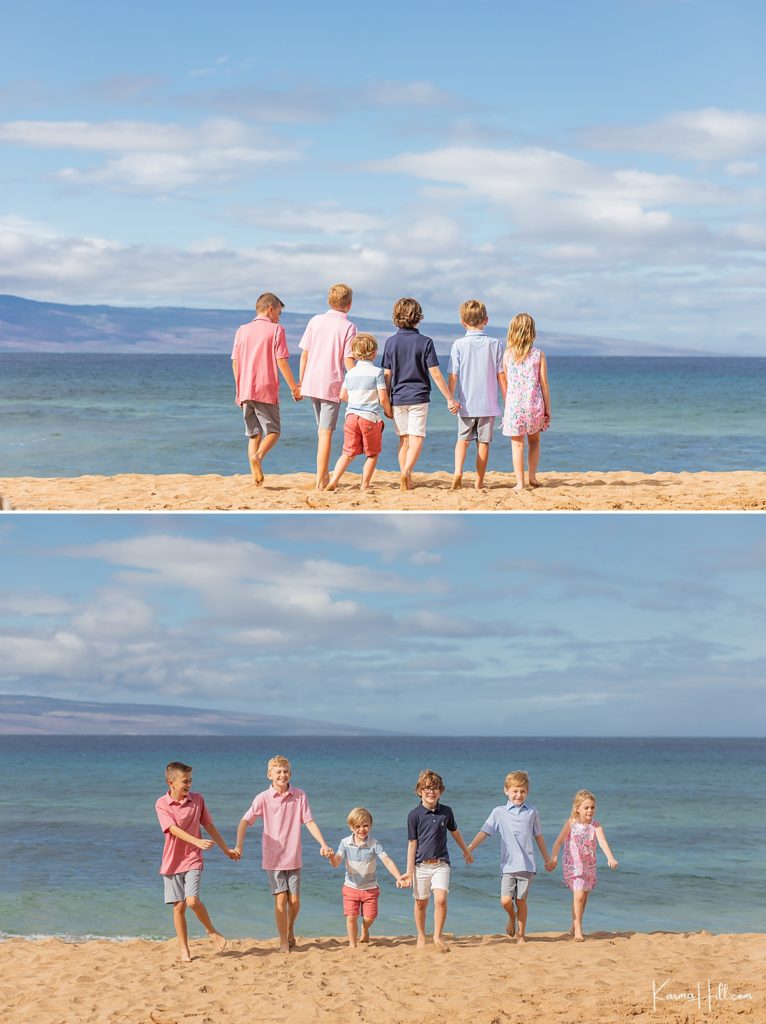 kids photos on the beach in Hawaii