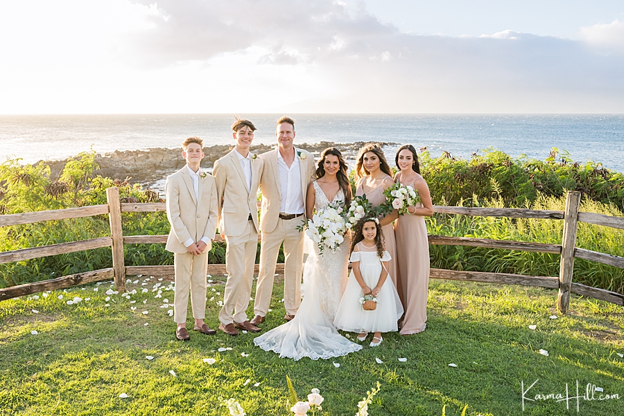hawaii wedding party photo