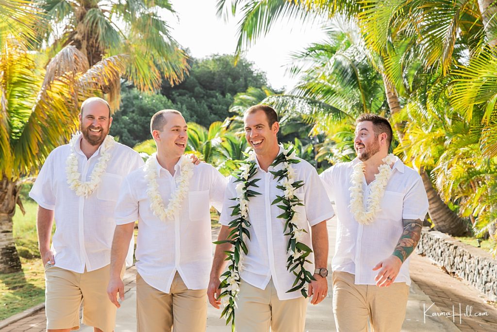 Maui wedding groomsmen