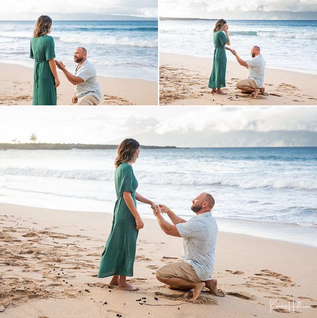 Maui wedding proposal photography