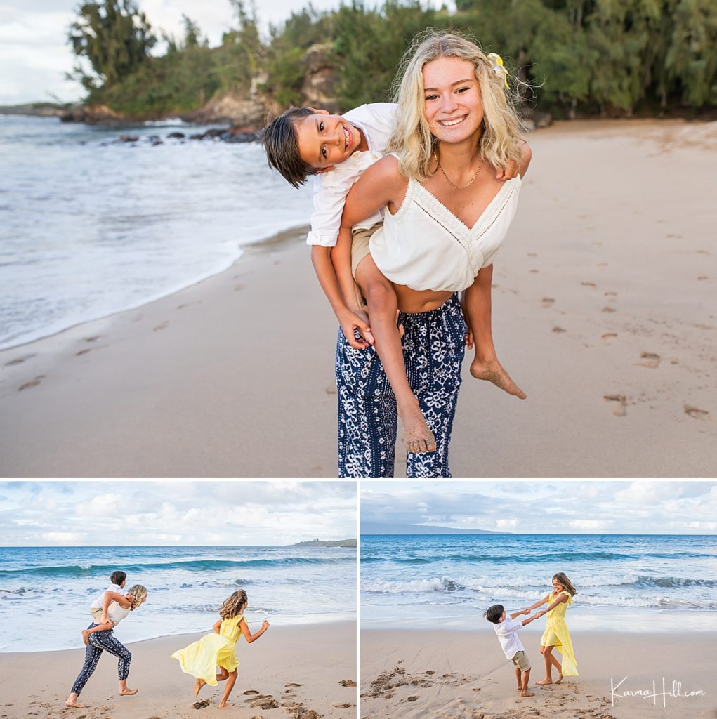 kids beach fun in Maui 