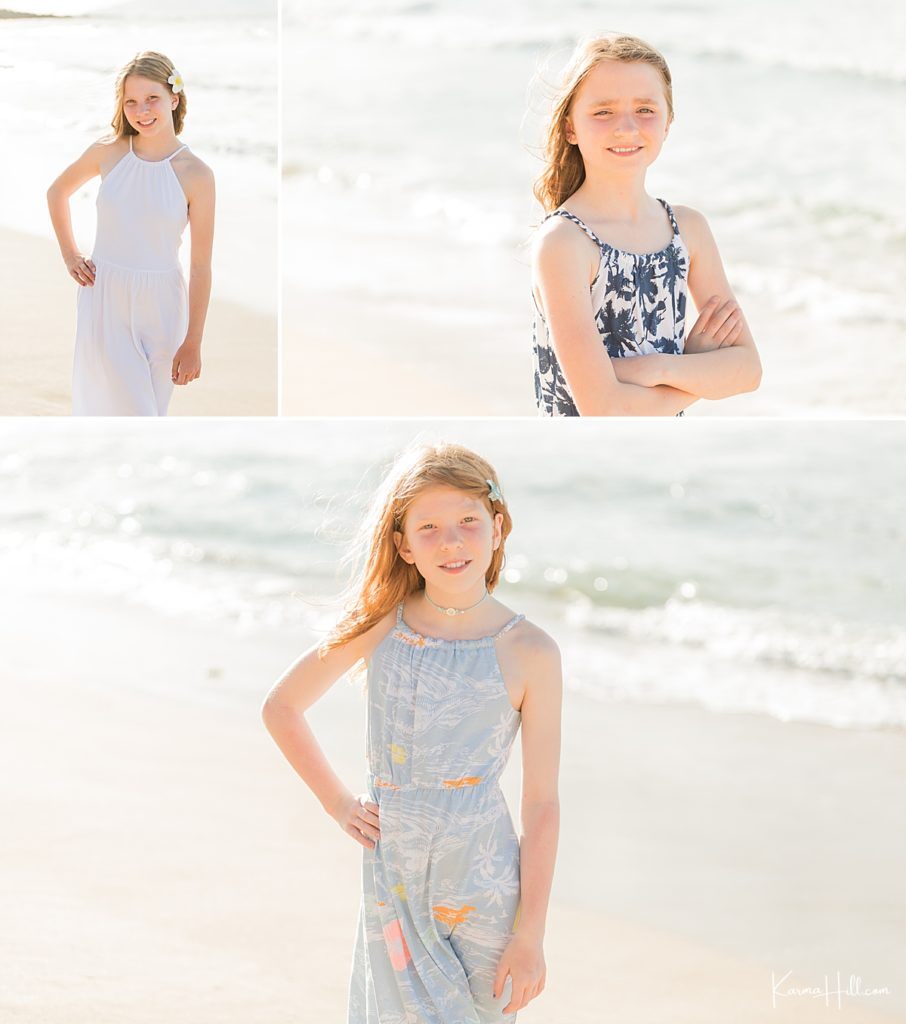three young sisters pose for maui beach photos on ironwoods 
