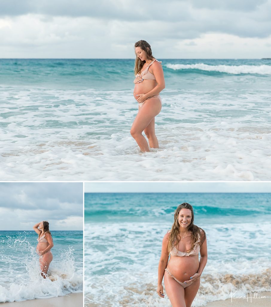 bikini maternity photos in hawaii 