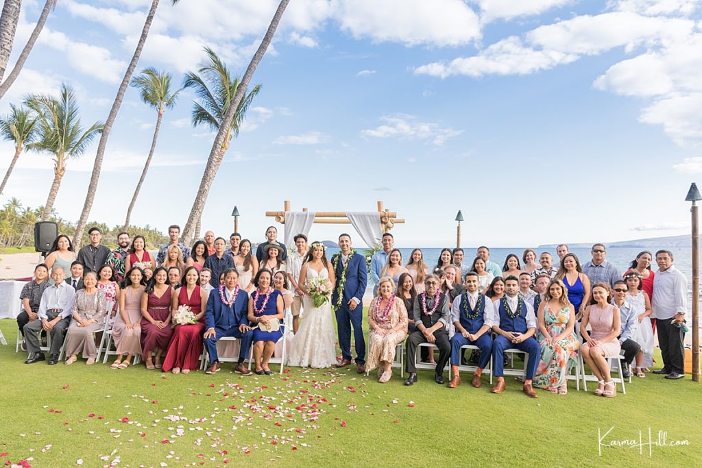 Full Group Photo from Maui venue wedding photographer