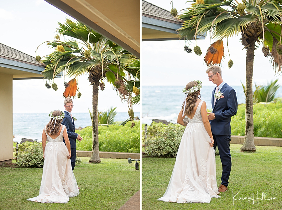 first look wedding photography in Maui