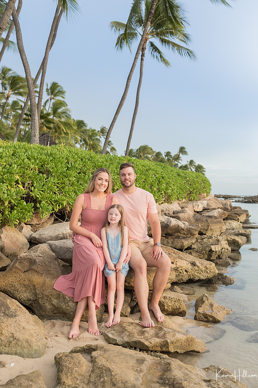 family beach portraits in Oahu Hawaii
