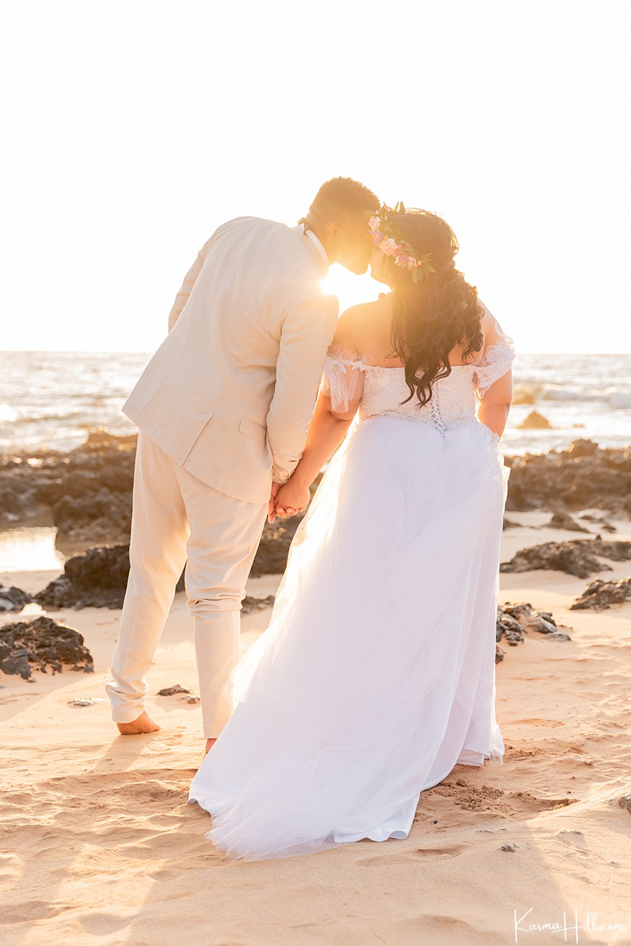 Maui beach sunset couples portrait
