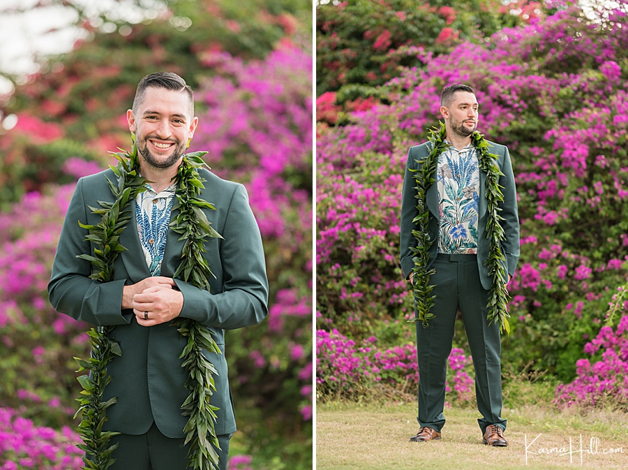 best outfit for groom in hawaii wedding