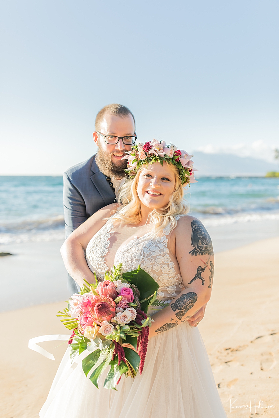 southside beach maui wedding portraits