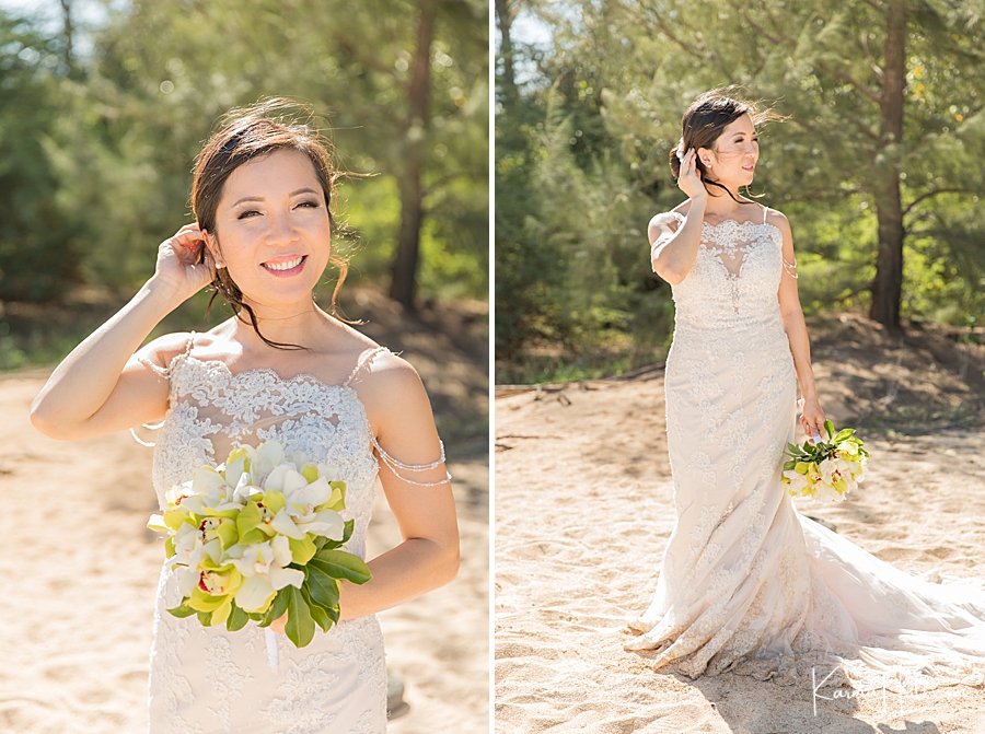 best bridal looks for beach wedding portraits