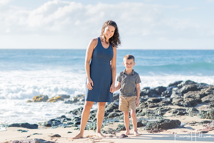 mother and son photos in kauai