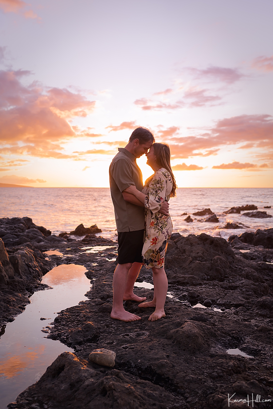 sunset honeymoon portraits in hawaii
