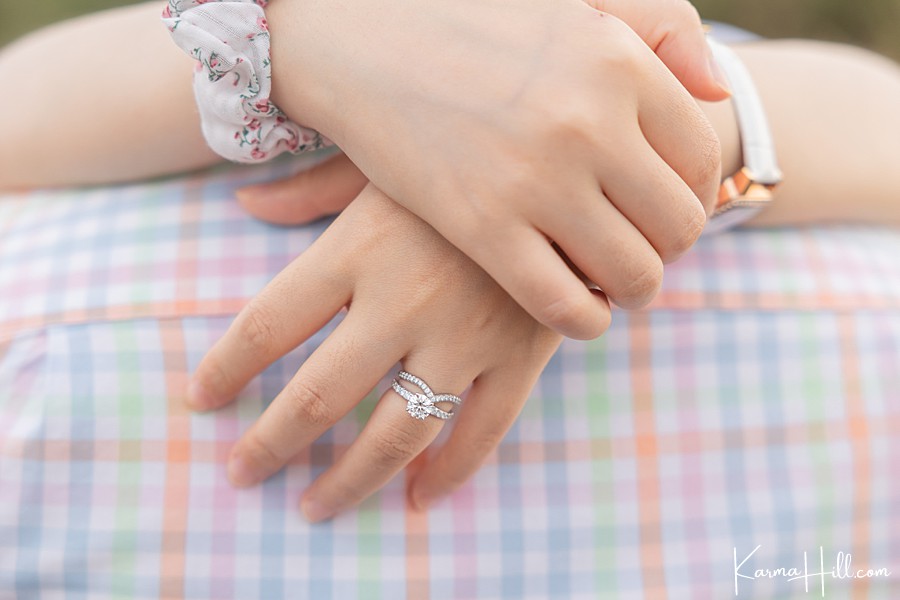 engagement ring detail photography