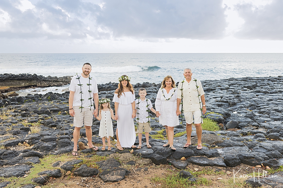 family beach portraits Kauai