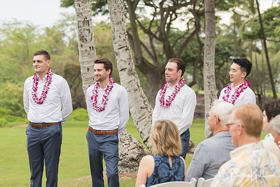 groomsmen at hawaii wedding