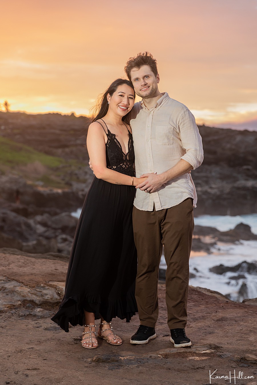 sunset couples portraits hawaii