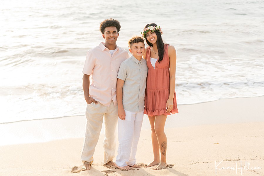 sunset Maui family beach portraits