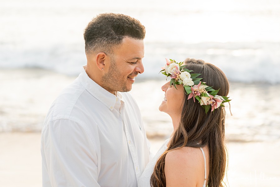 bride and groom at maui vow renewal