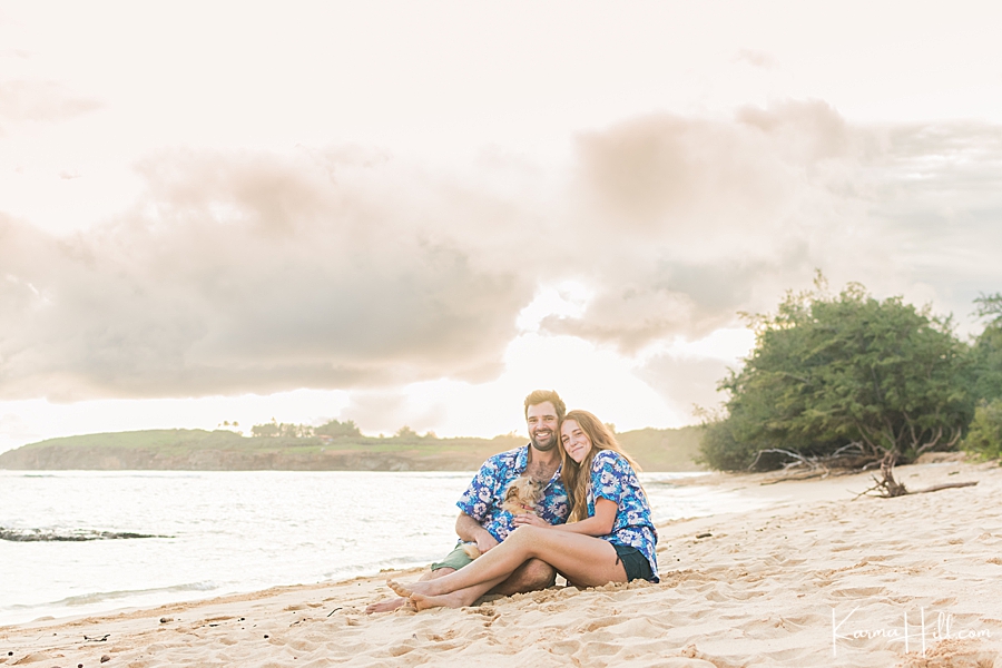 sunset couples portraits in kauai