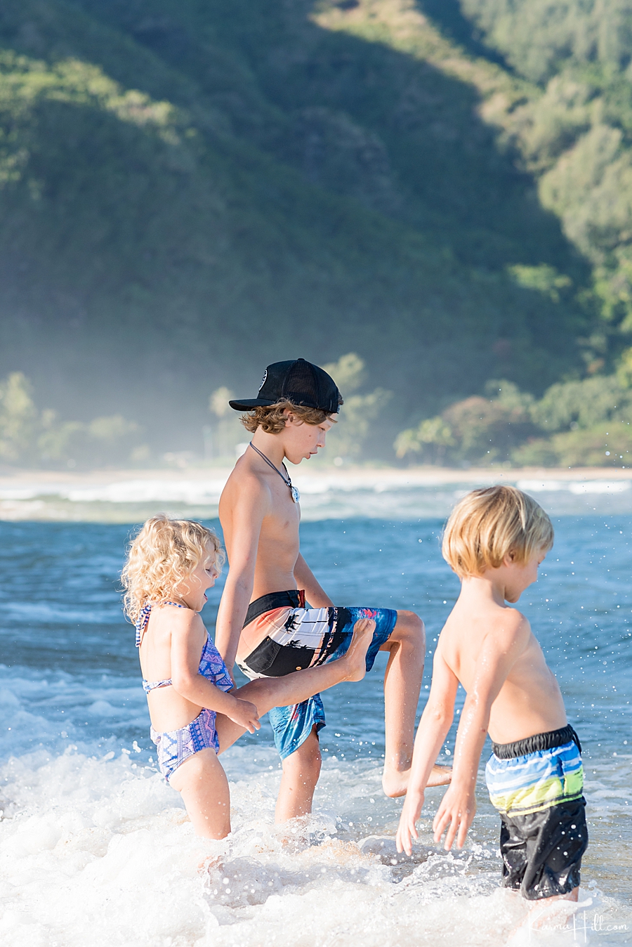 children beach photography kauai