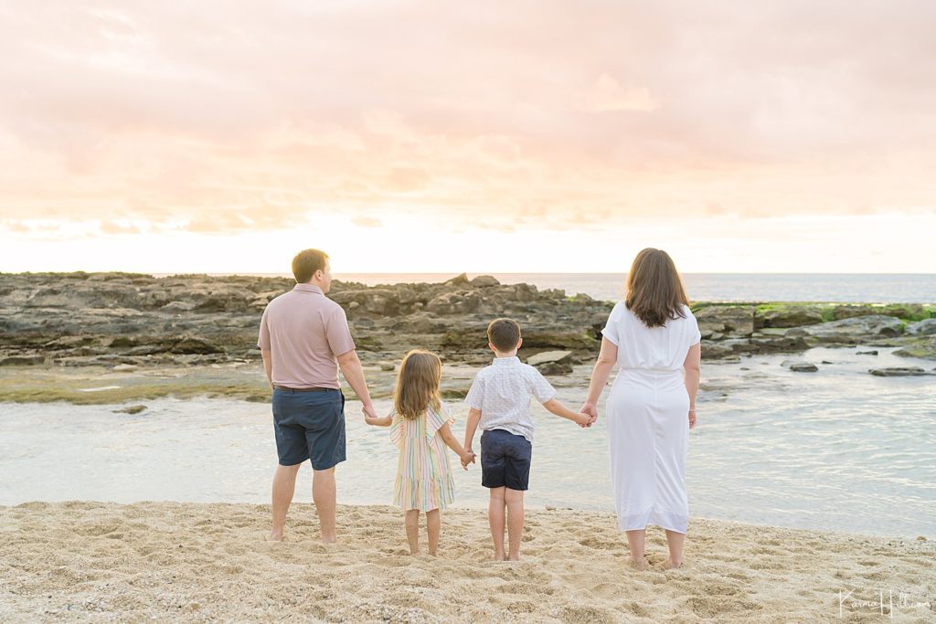 sunset beach family portraits in oahu
