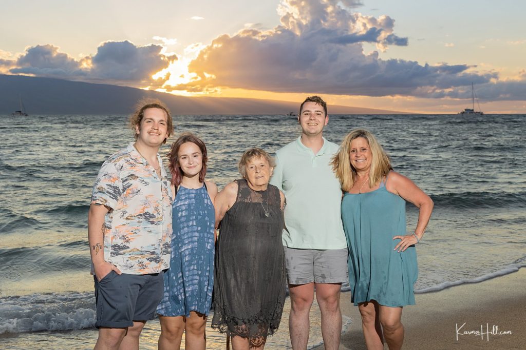 sunset Hawaii Family Photographers on Beach