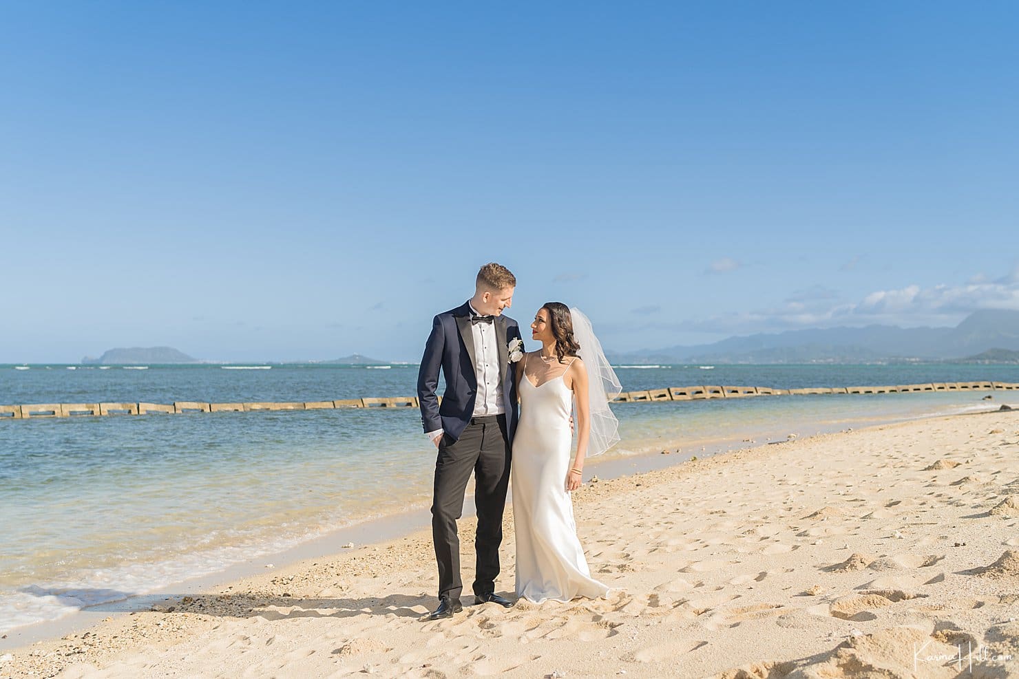 Timeless & Elegant Harshita & Joseph's Oahu Wedding Portraits