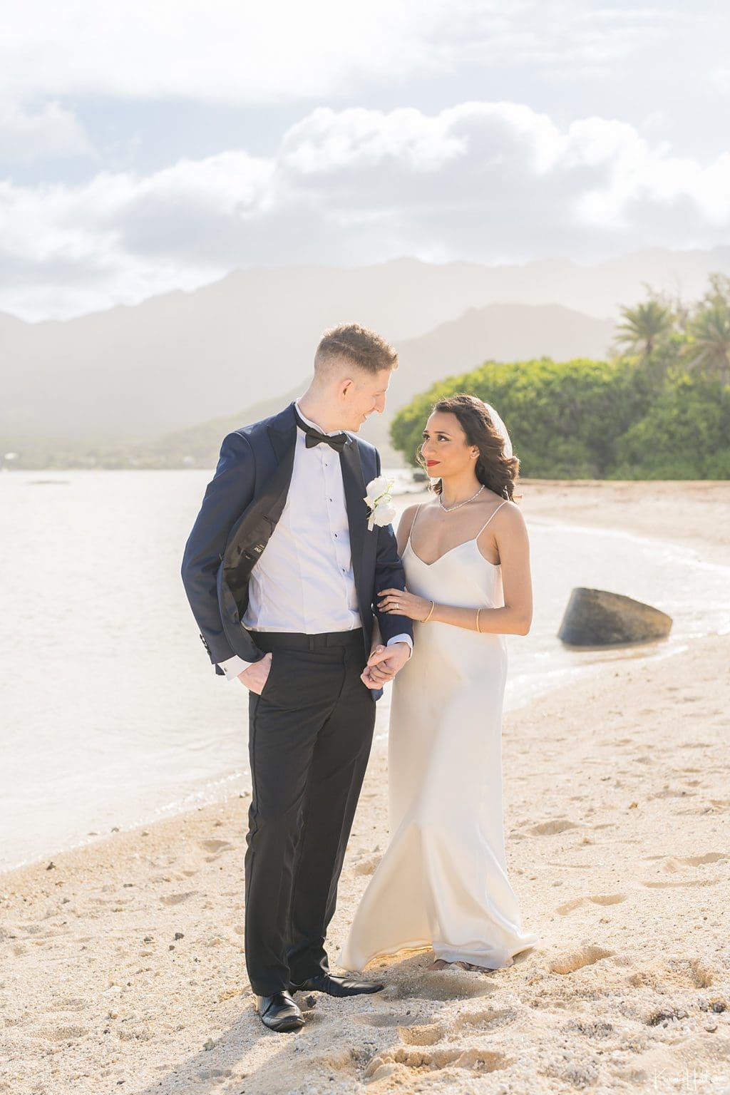 Timeless & Elegant Harshita & Joseph's Oahu Wedding Portraits