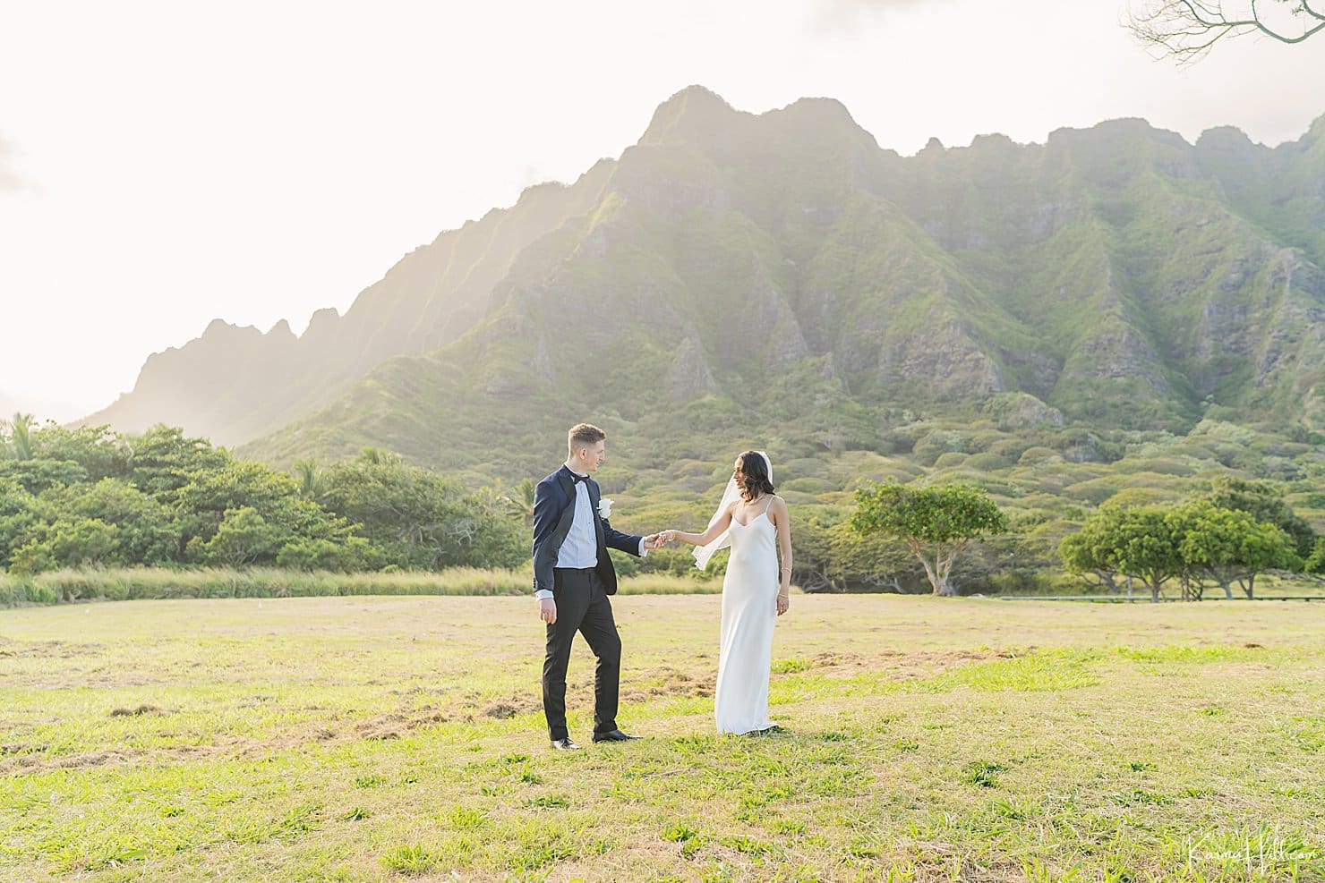 Timeless & Elegant Harshita & Joseph's Oahu Wedding Portraits