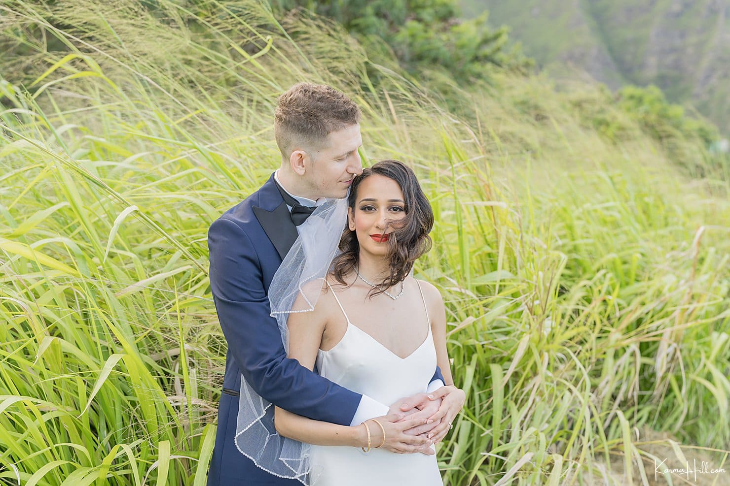 Timeless & Elegant Harshita & Joseph's Oahu Wedding Portraits