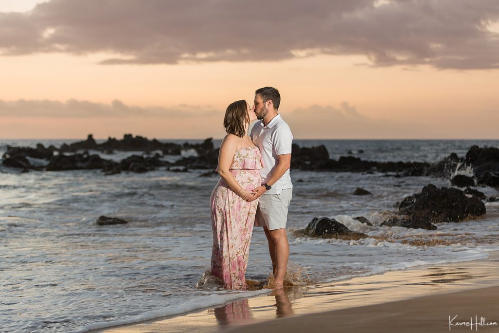 sunset Maui beach Maternity Photos