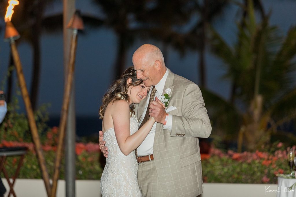 father daughter dance at maui wedding