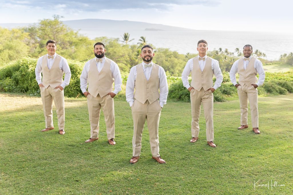 groomsmen looks for maui wedding