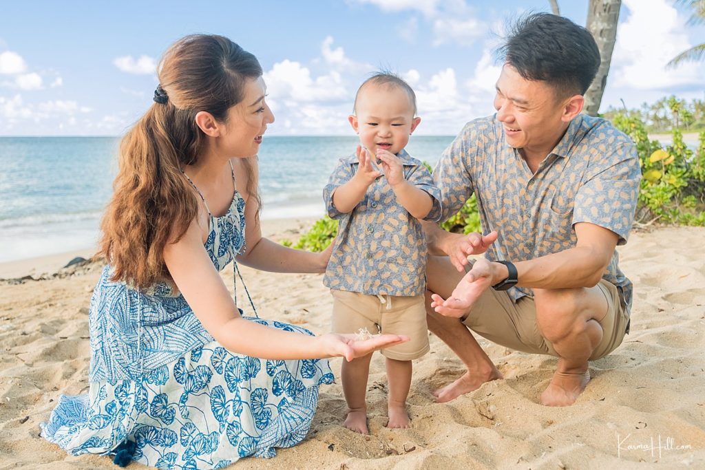 Cute family photos on Oahu