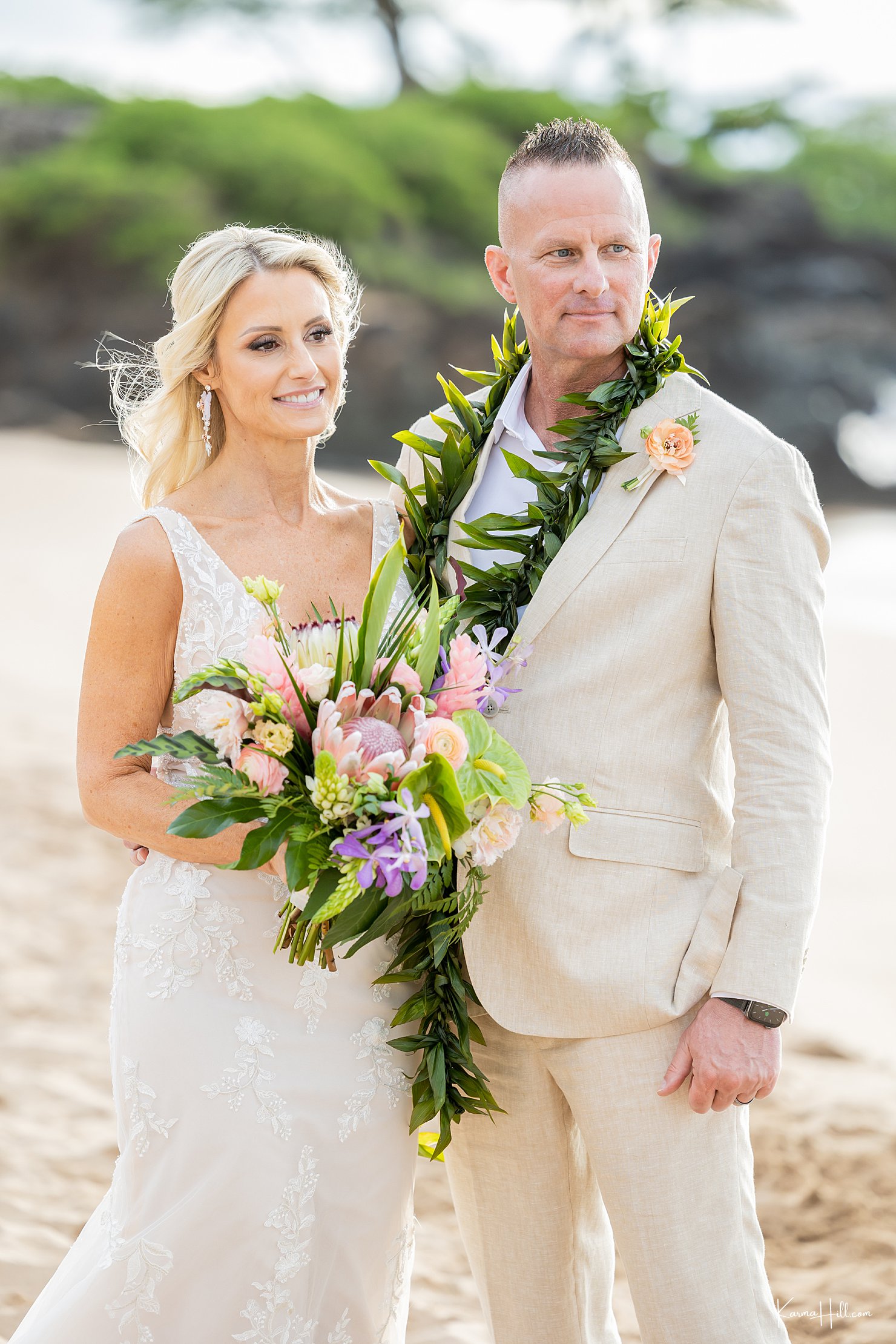 Maui bride and groom photo