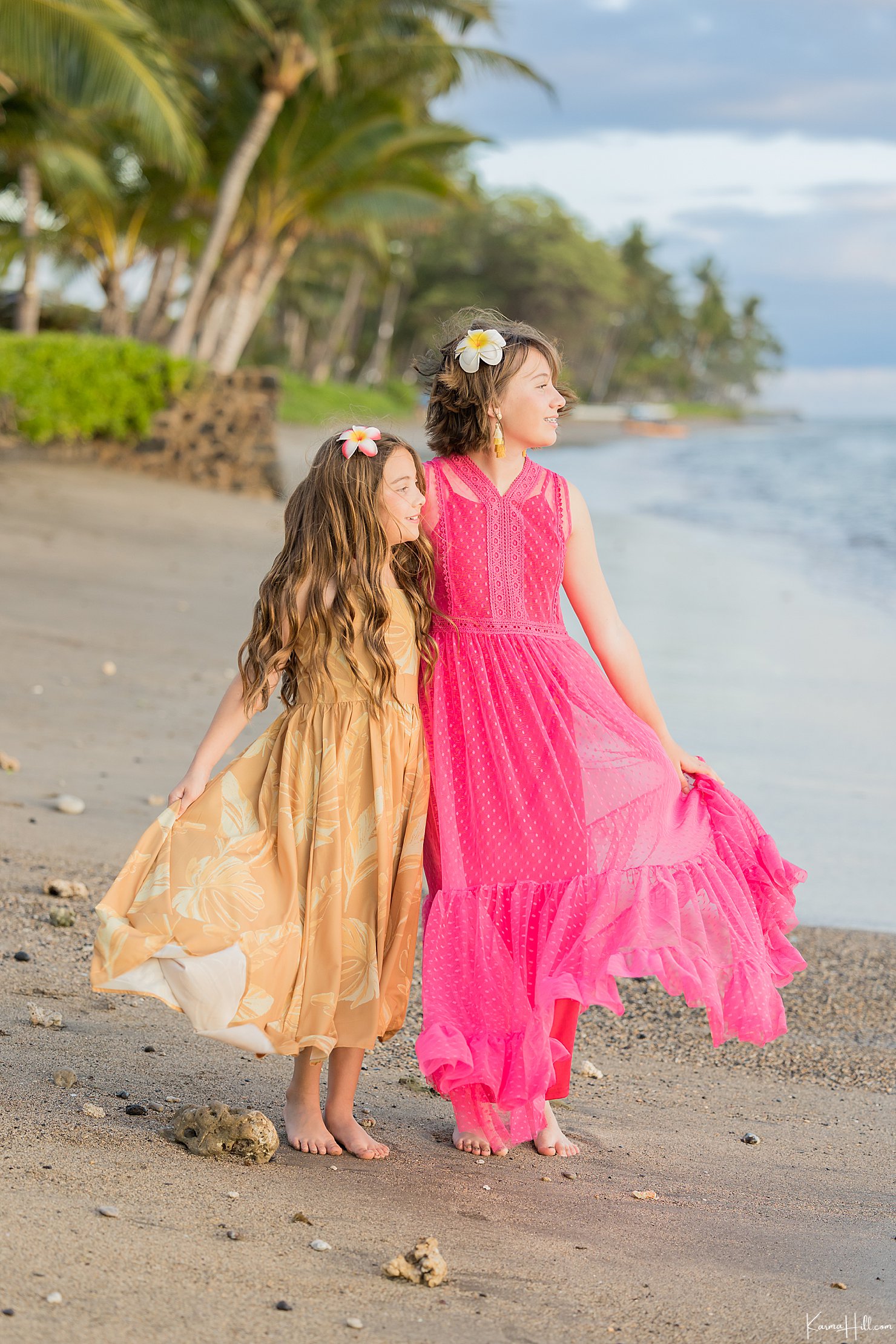 two sisters on maui beach 