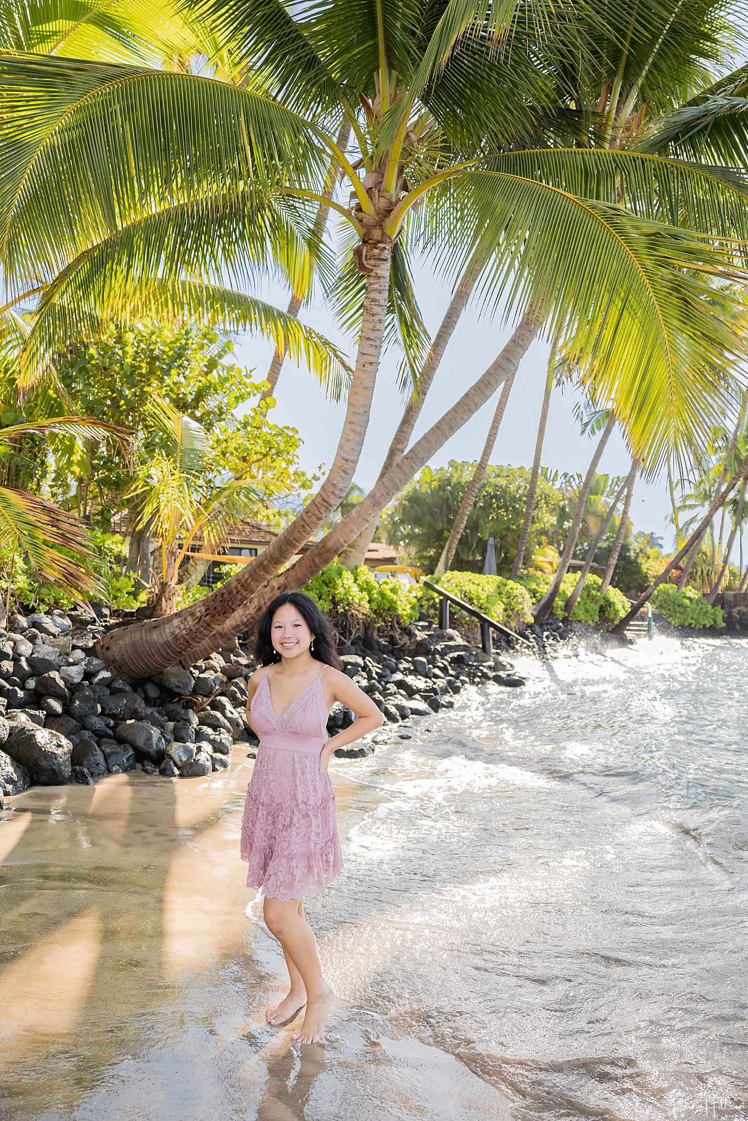 girl on beach in maui