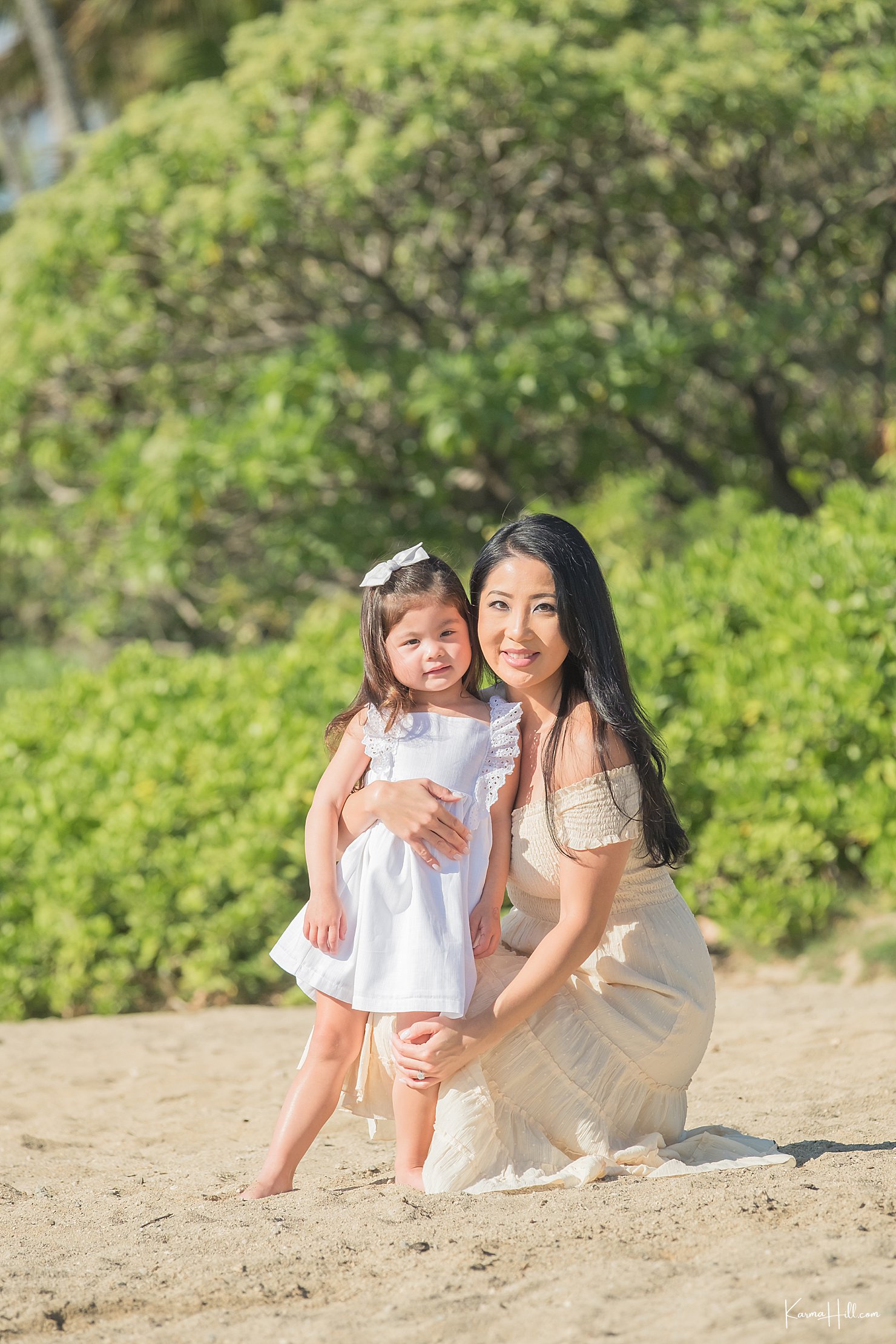 cute mother and small daughter photo