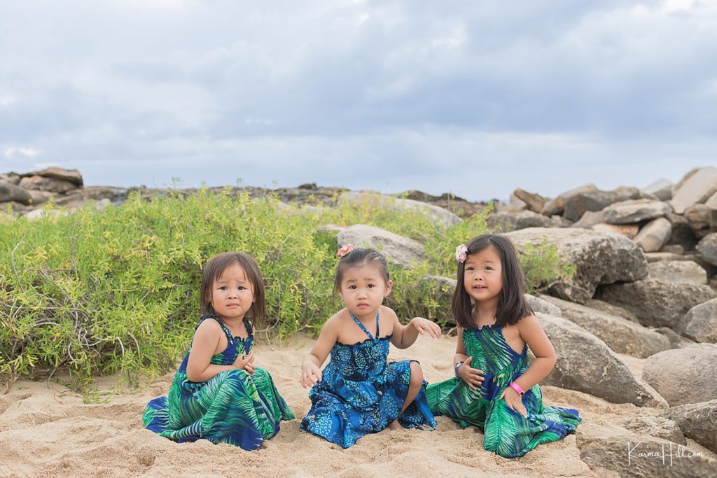 three girls on beach