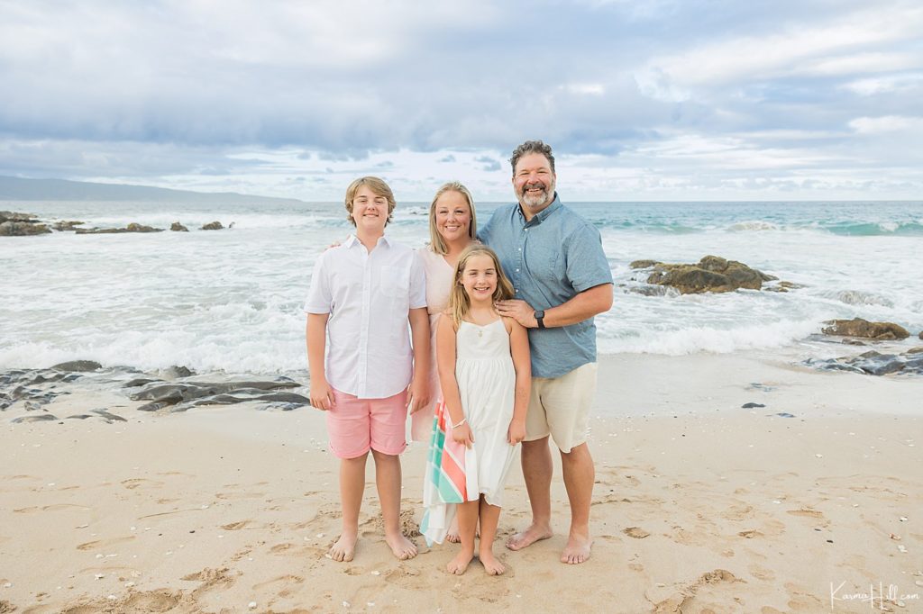 happy family on beach 