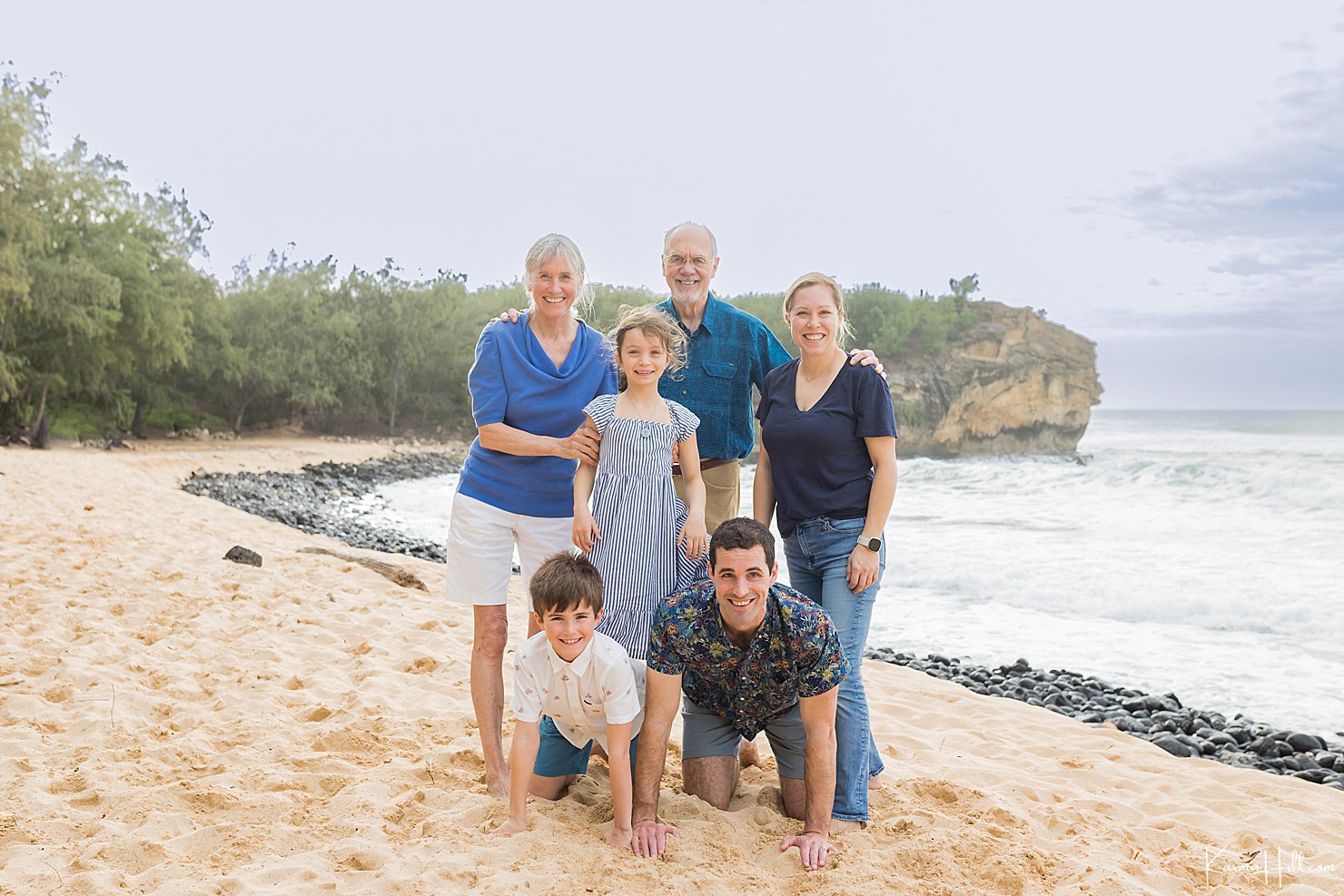 family on beach 